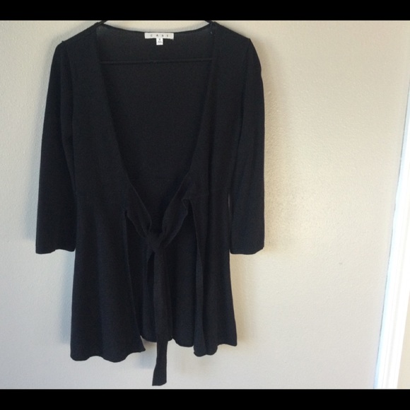 Cabi Tie Front Long Cardigan 3/4 Sleeve - Picture 4 of 7